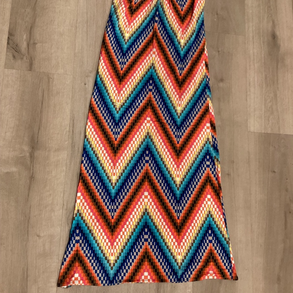 Trina Turk Maxi Dress Rayon Stretch Sleeveless Womens Size 2 Multicolored - Picture 13 of 16